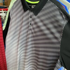 Slazenger Black and Gray Checkered Polo Shirt